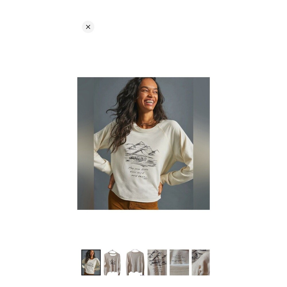Anthropologie M Morgan Harper Nichols Run Free Cropped Graphic Top